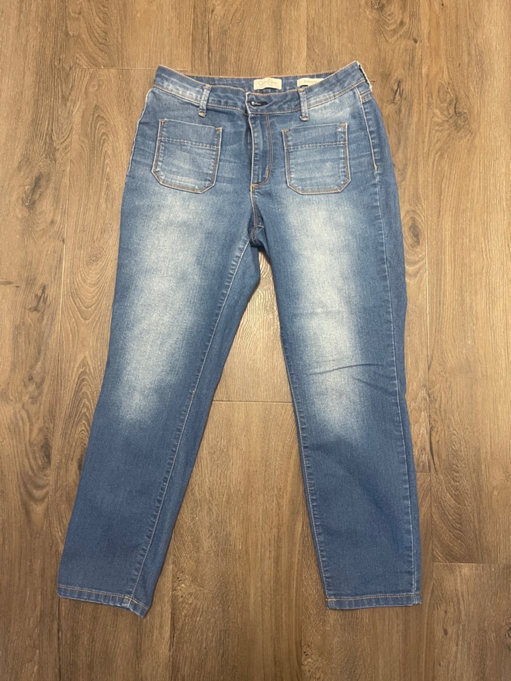 Jessica Simpson Light Blue Boyfriend Jeans with Front Patch Pockets